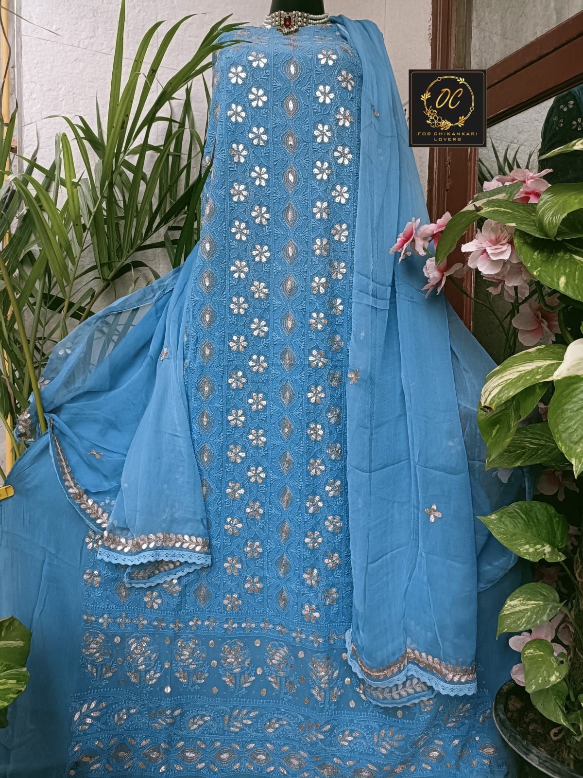Viscose Georgette Gorgeous Chikankari Kurta n Dupatta Set