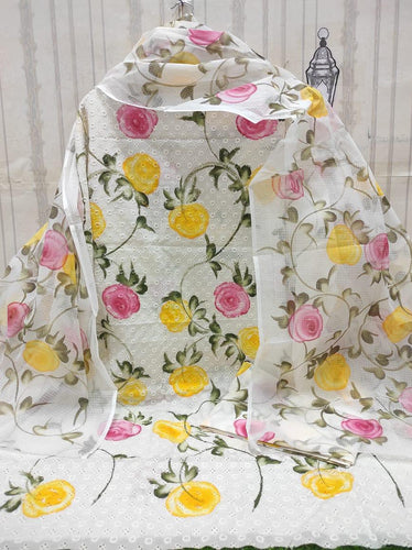 Chikankari hand print shirt