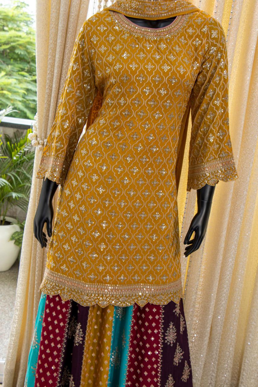 Chinnon Shirt Skirt Dupatta