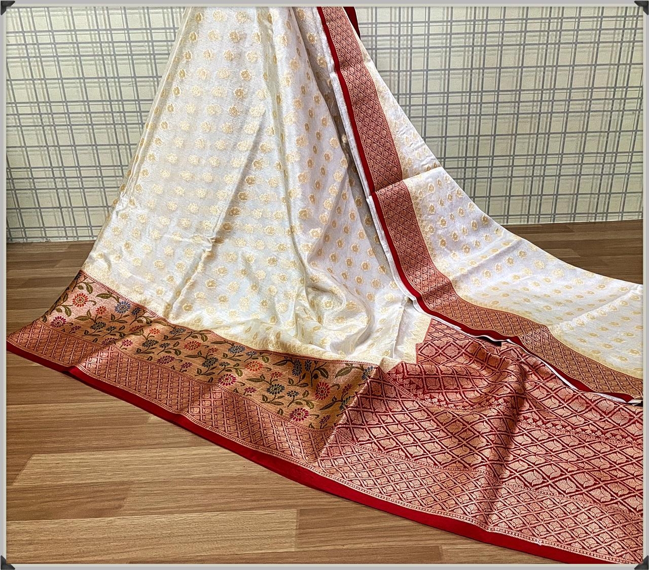 Benarsi Dyeable Semi-Georgette Silk Saree