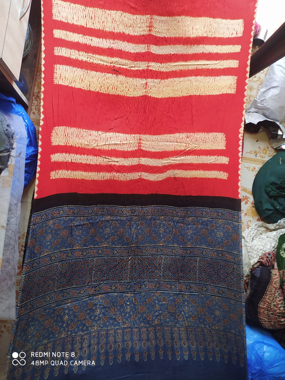 Ajrakh Hand Block Print, Natural Dye Sarees