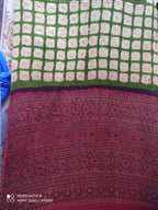Ajrakh Hand Block Print, Natural Dye Sarees