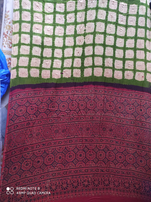 Ajrakh Hand Block Print, Natural Dye Sarees