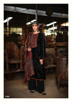 Velvet Embroidery Top n Stole with Pashmina Bottom