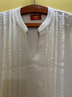Chikan Pin Tuck Night Dress(Knee Length)