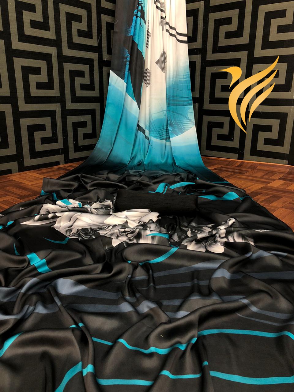 Printed Satin Saree
