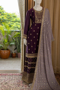 Beautiful Chinnon Shirt Skirt Dupatta