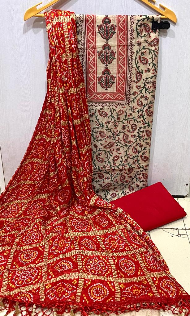 Chanderi Kalamkari Top Cotton Bottom
