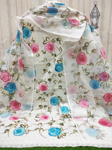 Chikankari hand print shirt