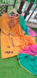 Chanderi Silk Embroidered Set