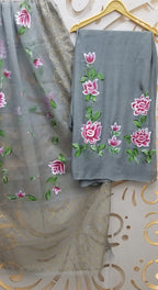 Crepe Handpainted Suit
