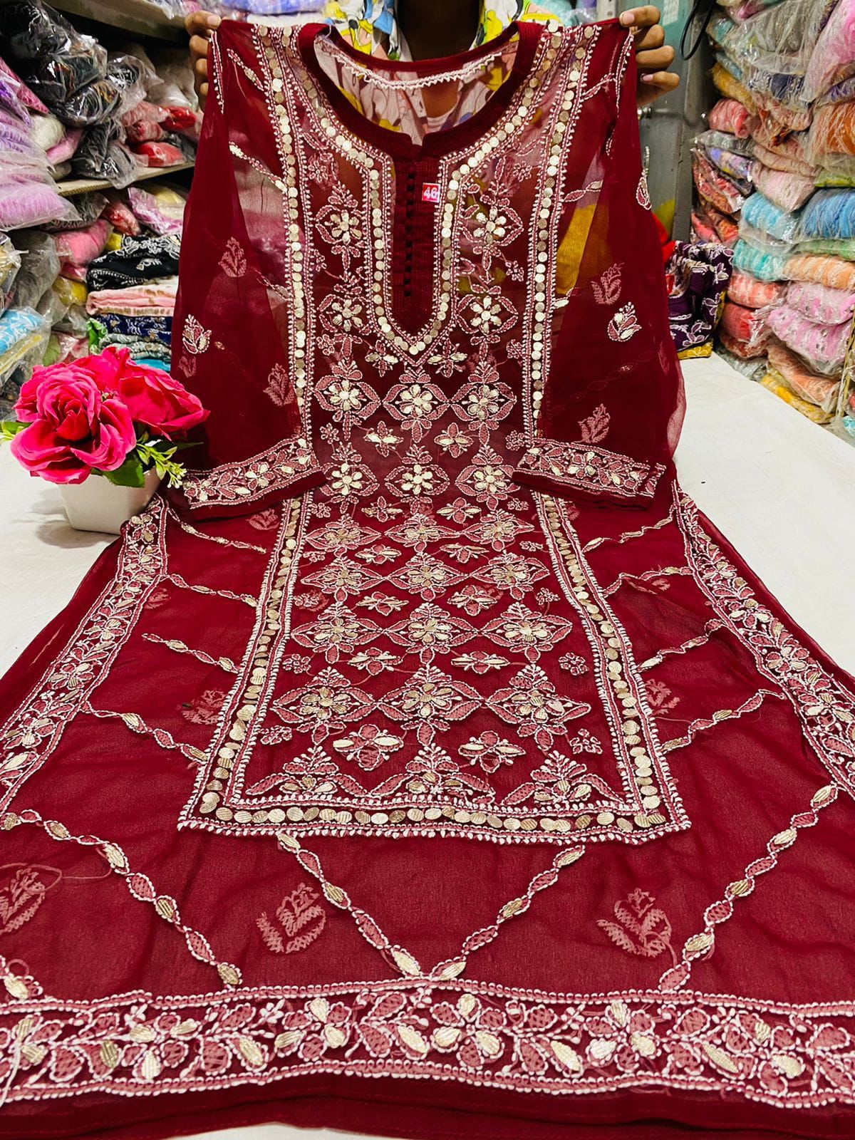 Chikankari Gota Work Kurtis