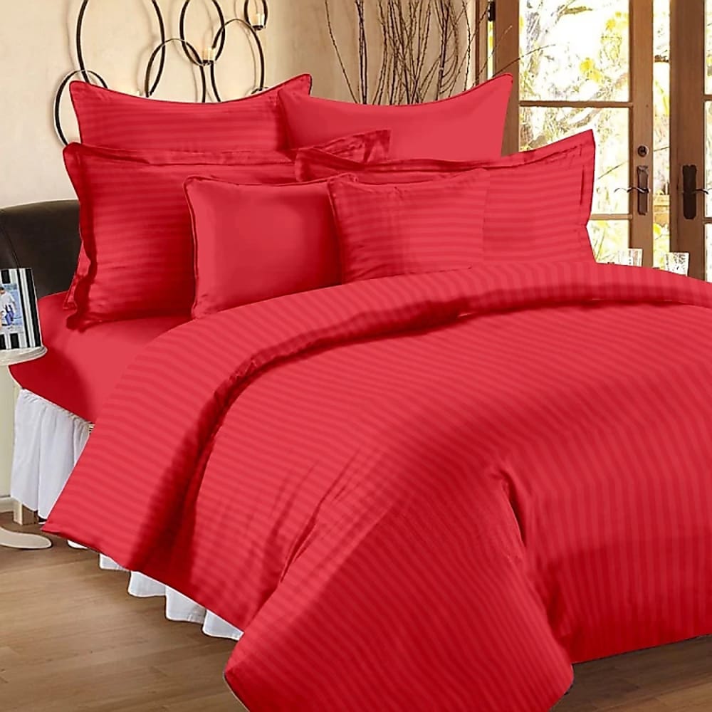 Satin Stripe Double Bedsheets