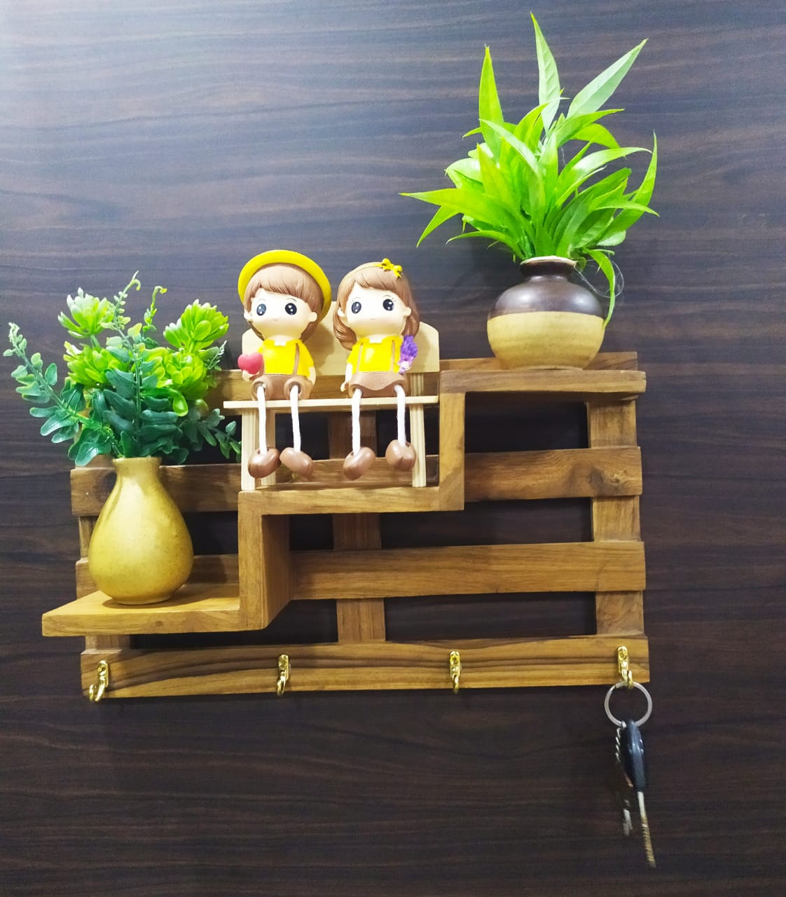 Key Holder Planter with Dolls