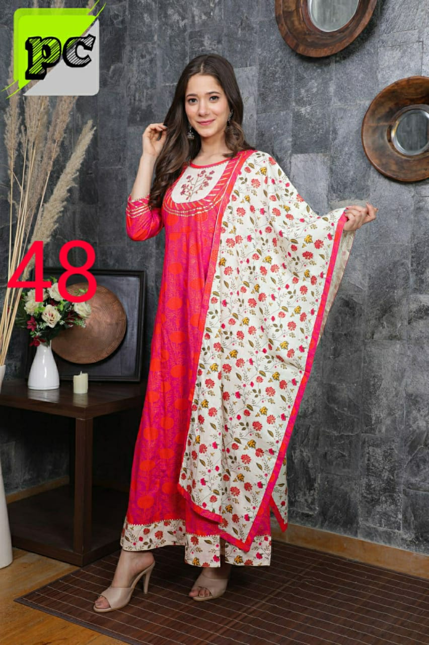 Embroidered Flair Kurti with Dupatta
