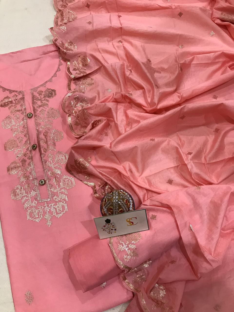 Muslin Shirt Dupatta Cotton Bottom