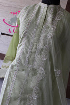 Cotton Silk Stitched Shirt(Embroidered) with Palazzo