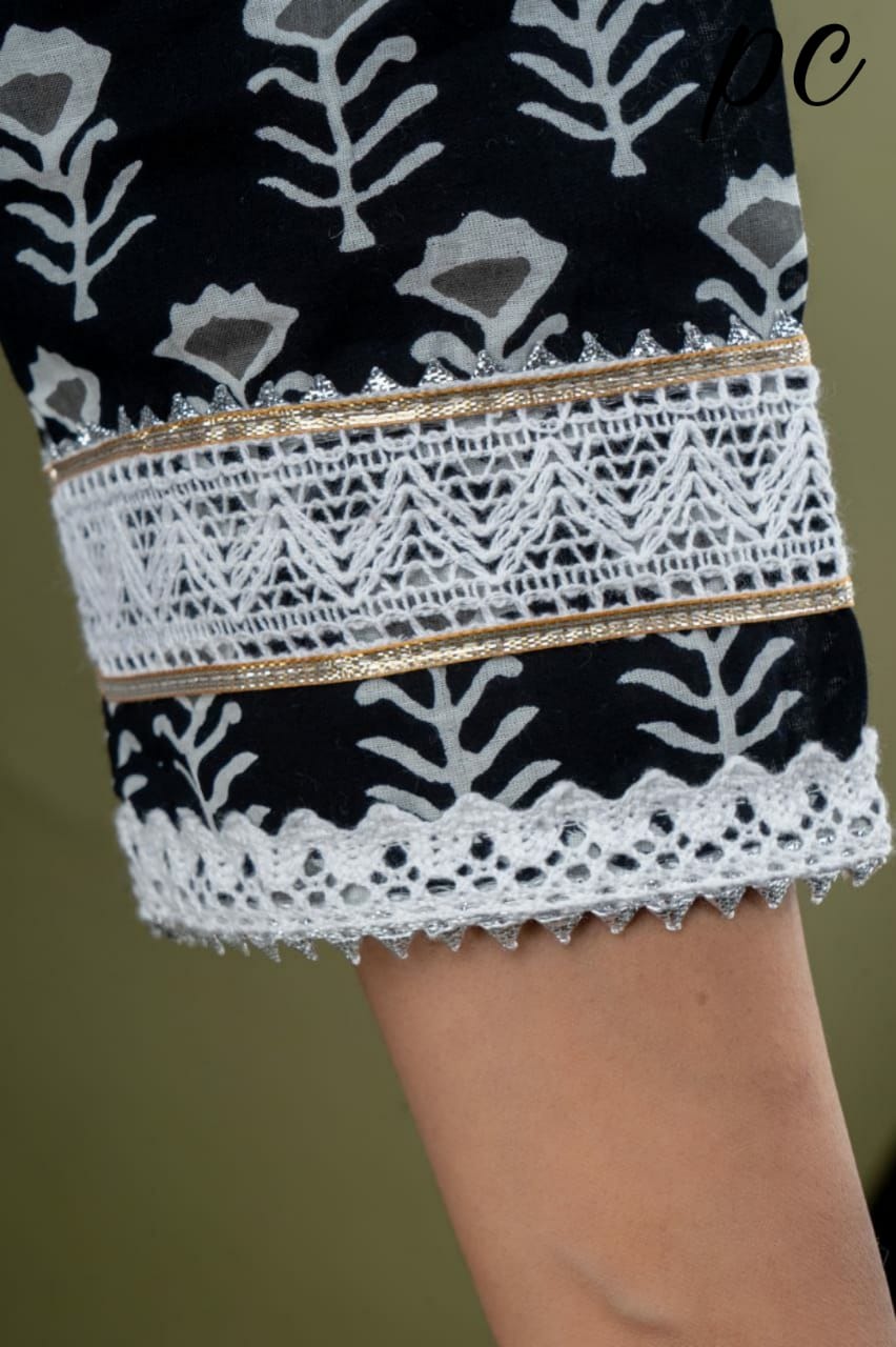 Block Print Anarkali Kurti with Pant