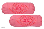 Fancy Embroidered Cotton Bolster Covers Vol 2 M1