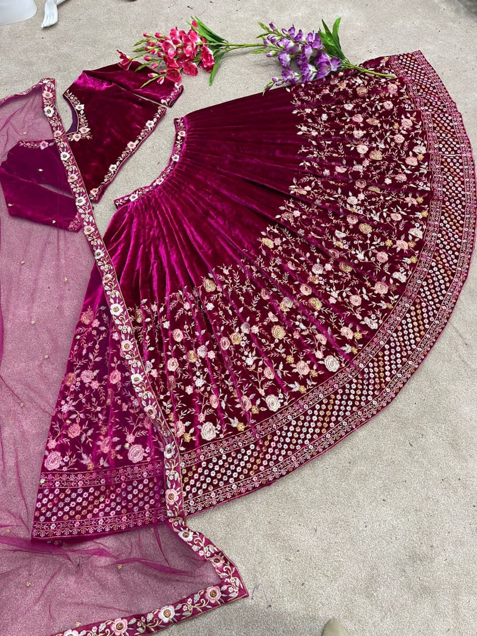 Bridal Viscose Velvet Lehenga Choli