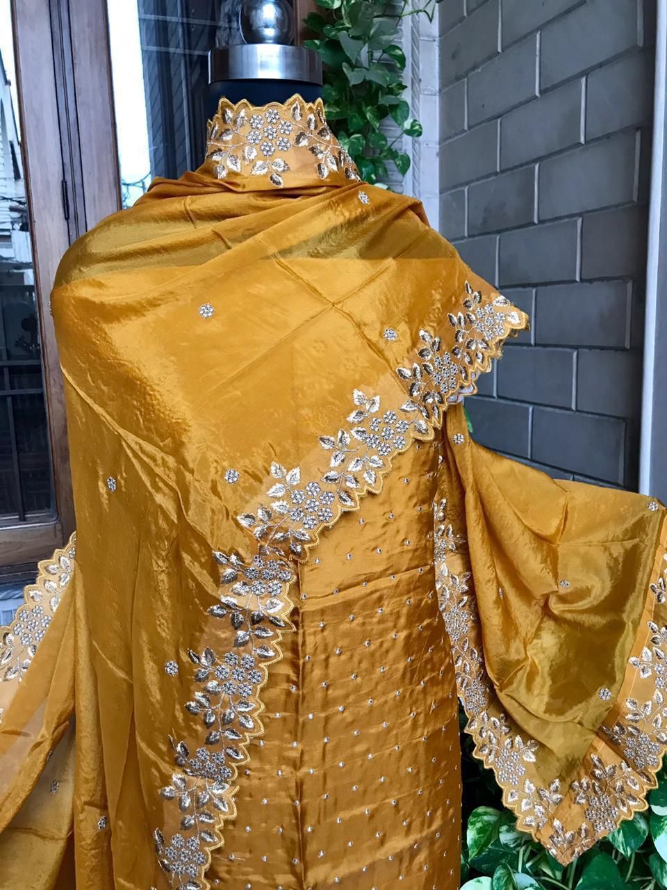 Embroidered Silk Suit