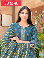Handblock Cotton Shirt with Pant