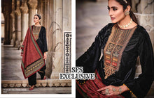 Load image into Gallery viewer, Velvet Embroidered Suit with Pashmina Bottom
