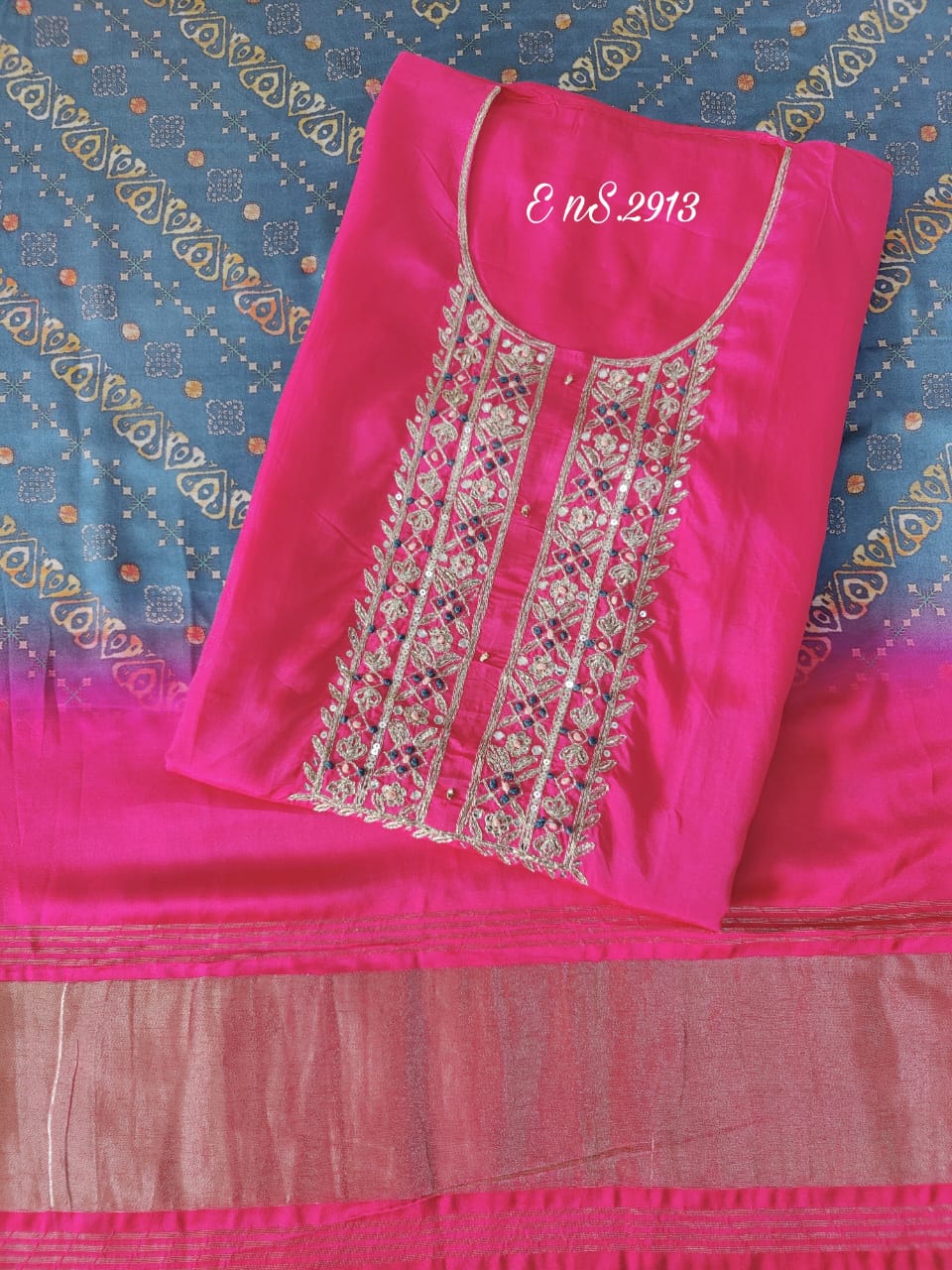 Russian Silk with Zardozi work