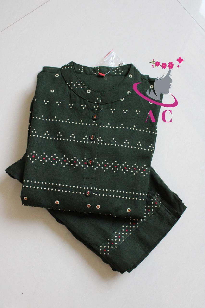 Cotton Aline Stitched Shirt with Pant