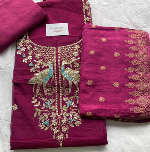 Embroidered Chanderi Suits