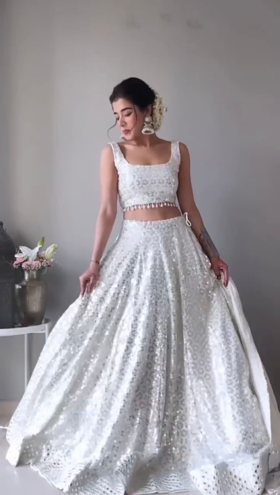 Georgette Sequins work Lehenga Choli