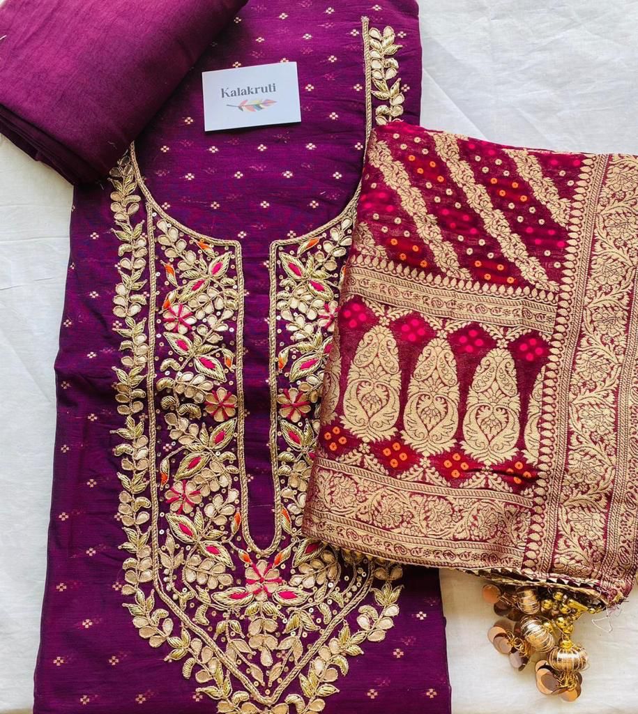 Embroidered Chanderi Suits