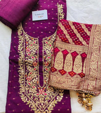 Load image into Gallery viewer, Embroidered Chanderi Suits