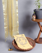 Chanderi Silk Shirt with Organza Dupatta