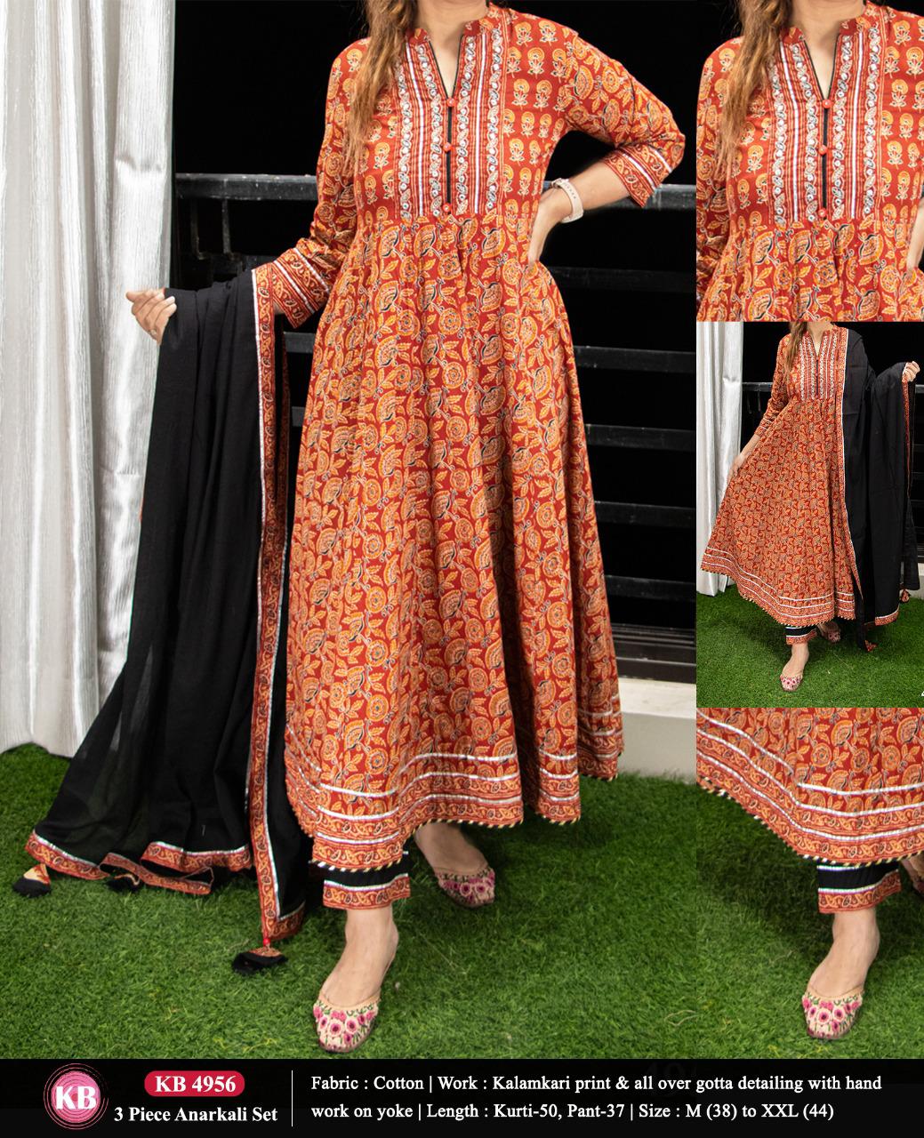 Cotton Kalidar Kurti with Pant (KB)