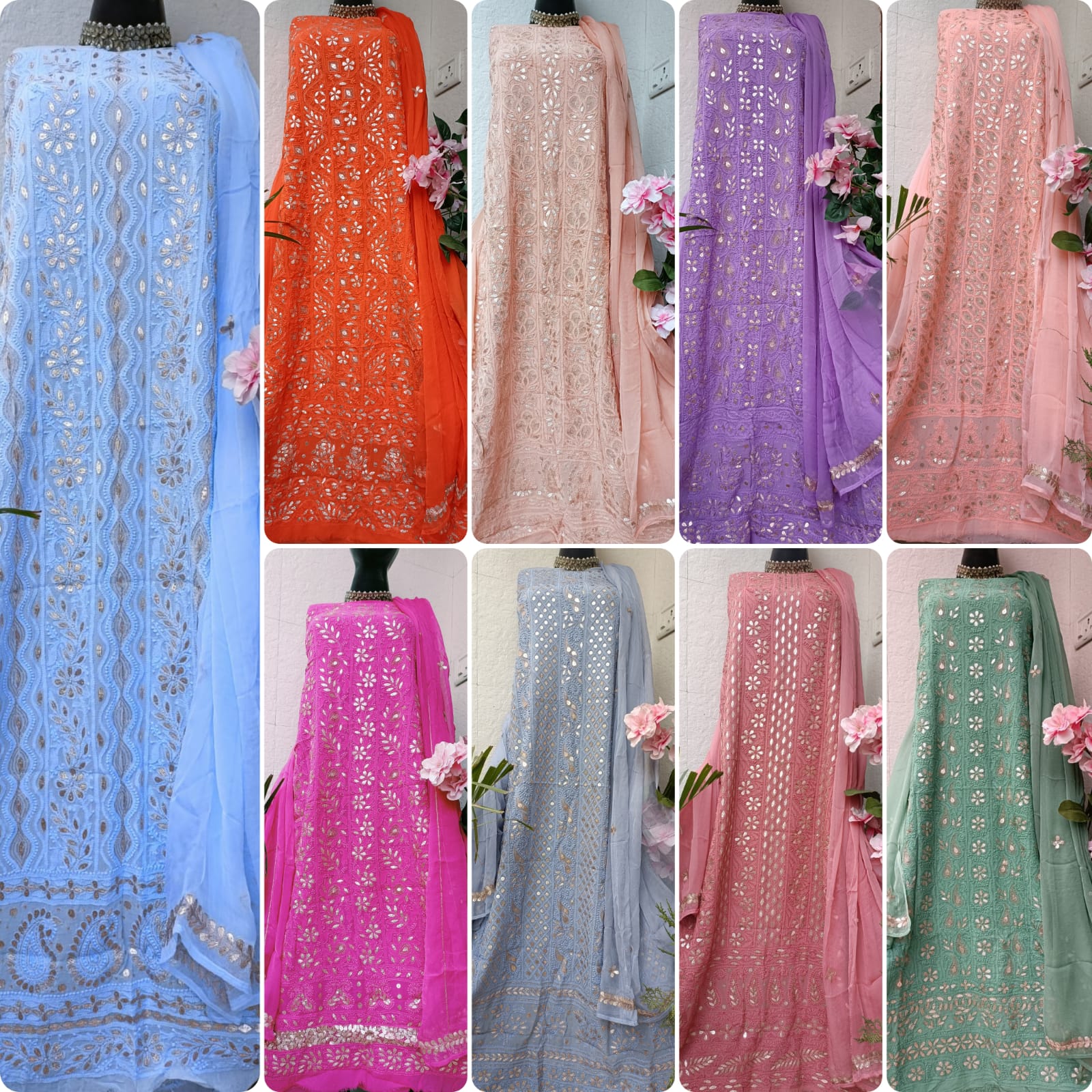Viscose Georgette Gorgeous Chikankari Kurta n Dupatta Set