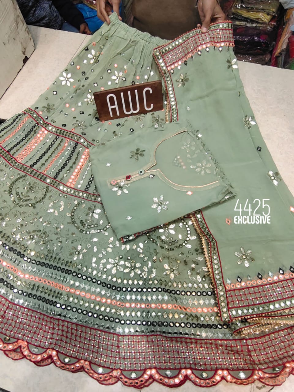 Designer Georgette Lehengas