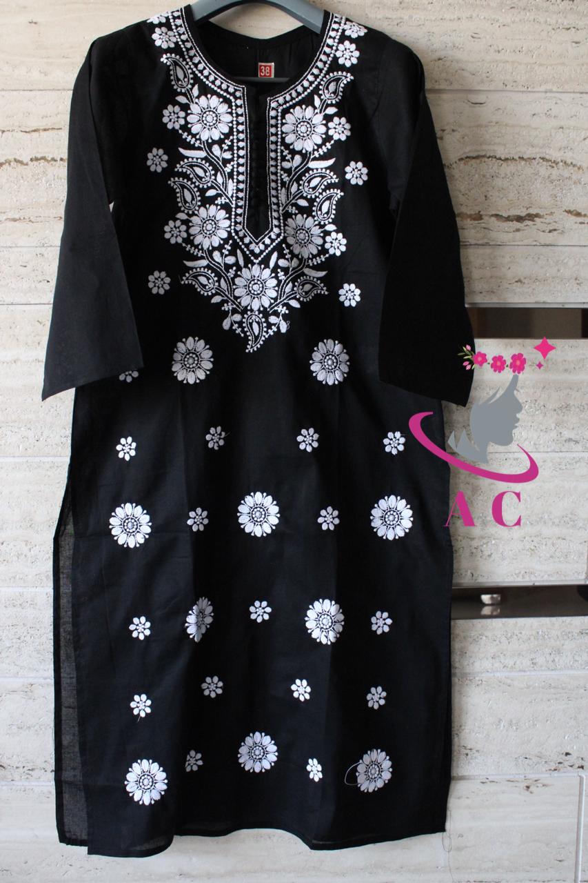 AC Cotton Stitched Chikan Kurti