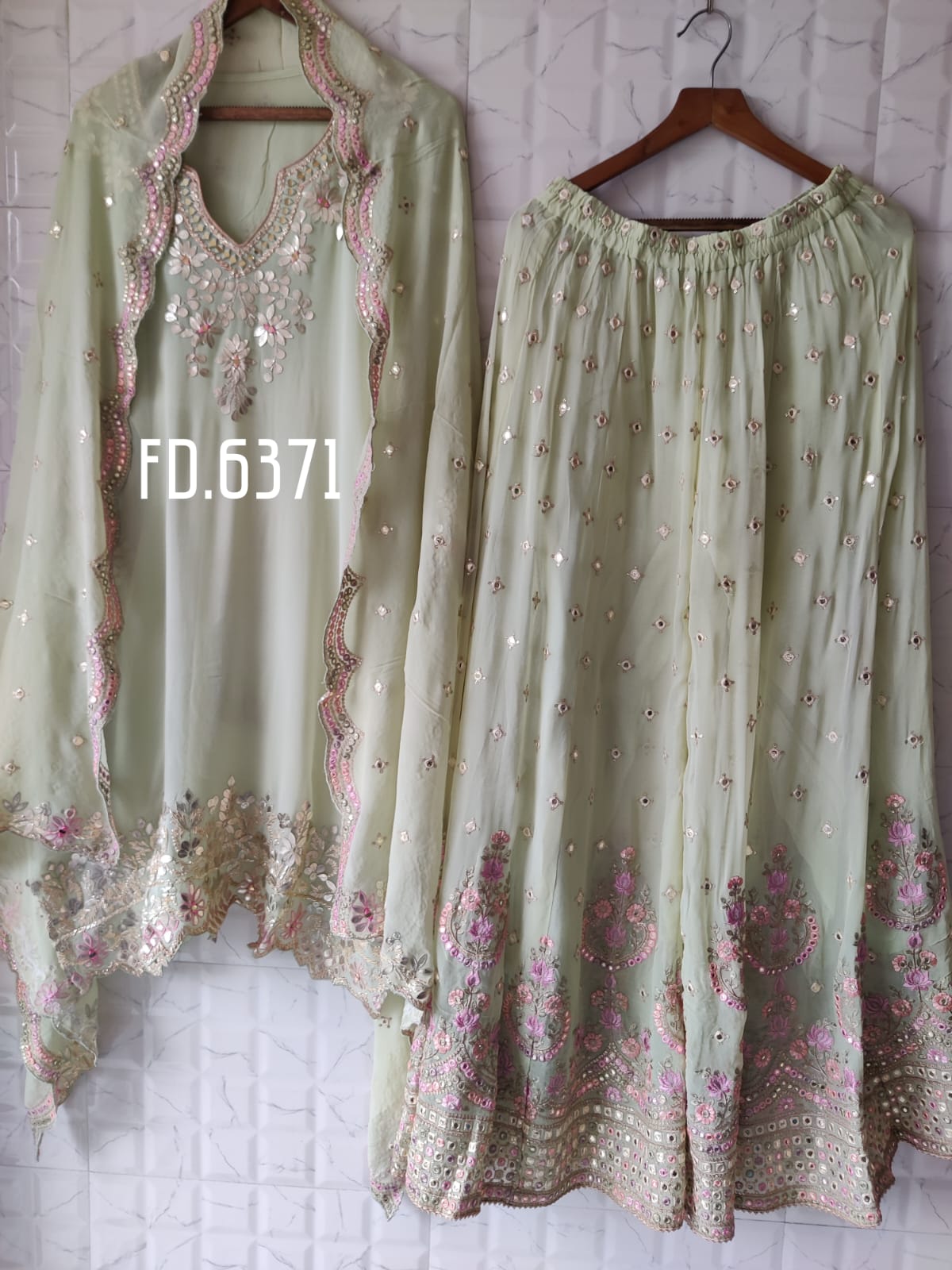 Georgette Semi-stitched Shirt and Sharara