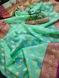 Benarsi Kora Organza Silk Sarees