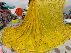 Georgette Sarees with resham keel work