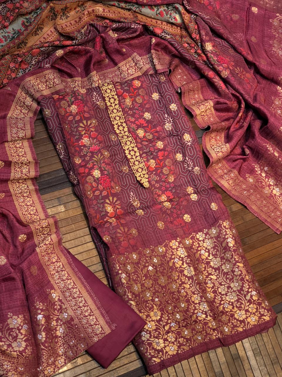 Dola Silk Benarsi with embroidery