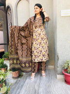 Handblock Cotton Shirt with Pant