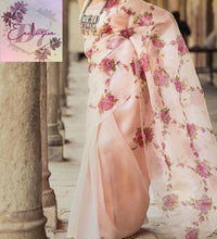 Load image into Gallery viewer, Stunning Hand Painted Organza Sarees