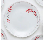 25 Pieces Larah Red Silk Dinner Set