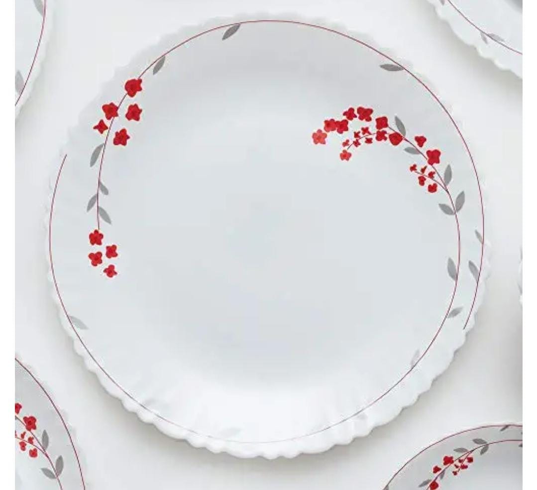 25 Pieces Larah Red Silk Dinner Set