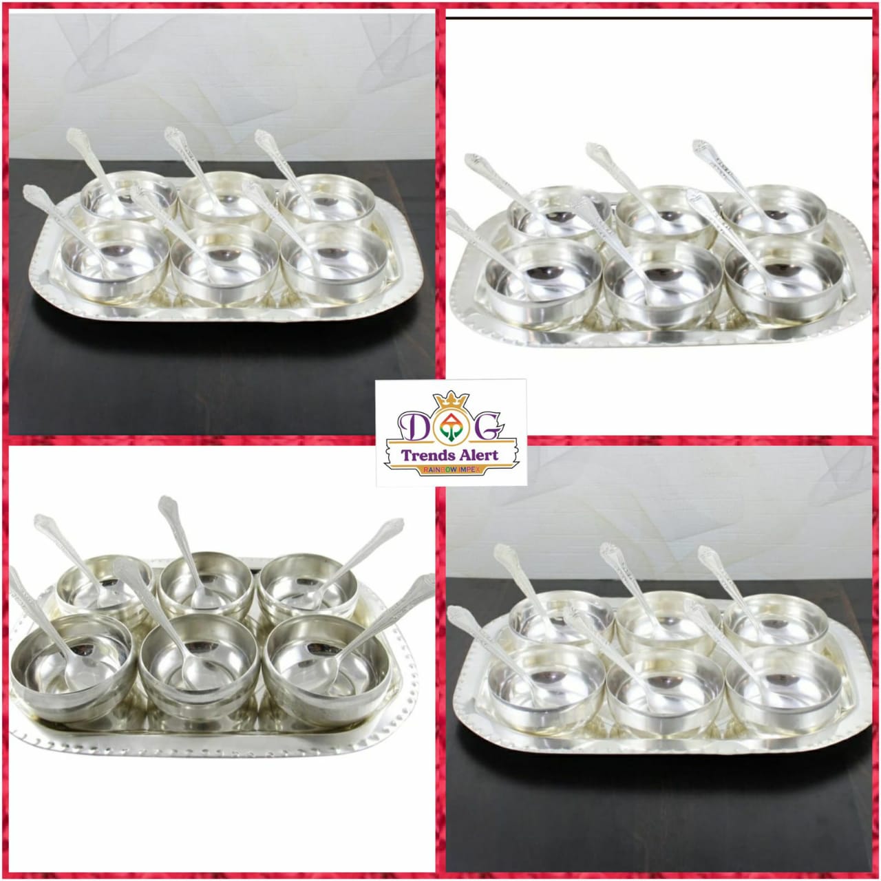 Silver Plated Dry fruit/Snack Set(6 pcs)