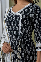 Block Print Anarkali Kurti with Pant