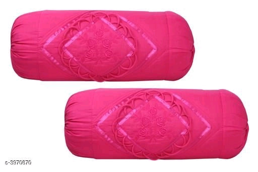 Fancy Embroidered Cotton Bolster Covers Vol 2 M1
