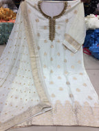 Beautiful Dola Silk Suit with hand embroidery